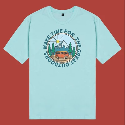 Áo thun unisex cotton 100% in hình The Great Outdoor series - Caravan Camping (nhiều màu)