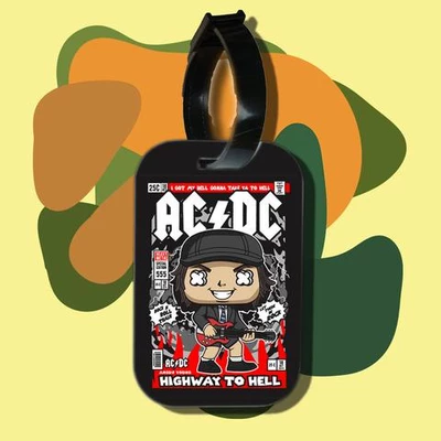 Thẻ hành lý cho túi xách balo du lịch in hình pop culture cartoon series AC/DC highway to hell (nhiều màu)