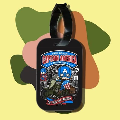 Thẻ hành lý cho túi xách balo du lịch in hình pop culture cartoon series - Captain America (nhiều màu)