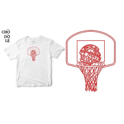 Áo thun tay ngắn unisex Chodole cho cả nam và nữ, chất liệu vải cotton in hình Death Basketball