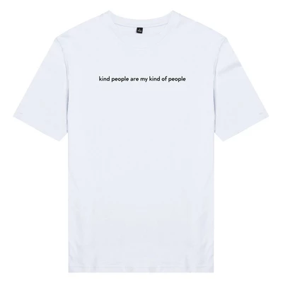 Áo thun tay ngắn unisex Chodole cho cả nam và nữ, chất liệu vải cotton in chữ KIND PEOPLE ARE MY KIND OF PEOPLE