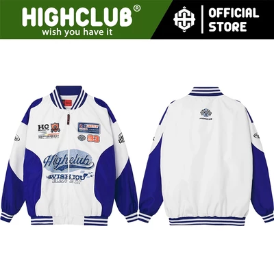 Áo Khoác HIGH-RACE Unisex Nam/Nữ Trắng/Xanh Dương Dù 2 Lớp - HIGHCLUB Brand Chính Hãng