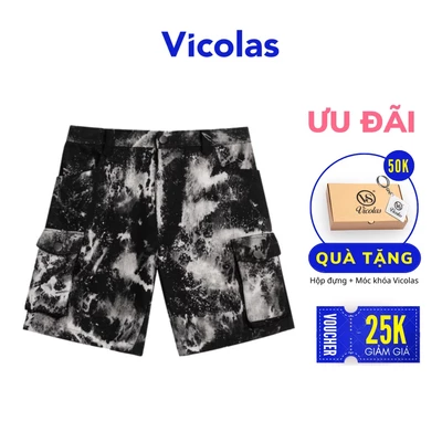 Quần short nam denim xử lý wash thoải mái bền V VICOLAS - ASPHALT SHORT
