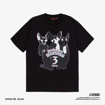 Áo thun Morning Warning Sphynx Tee Black - Áo Thun Unisex Form Rộng Tay Lỡ Oversize Cotton 100% Local Brand