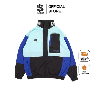 [SMAKER] Áo khoác Jacket Unisex, form rộng, chất nylon cao cấp - "$MAKER 4 LIFE" JACKET IN BLACK/MINT