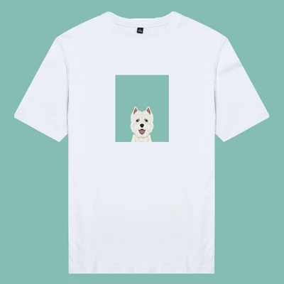 Áo thun ngắn tay unisex Chodole cho cả nam và nữ, chất liệu vải cotton in in hình Pet Lover - highland terrier