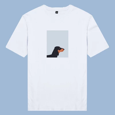 Áo thun ngắn tay unisex Chodole cho cả nam và nữ, chất liệu vải cotton in in hình Pet Lover - Dachshund Side
