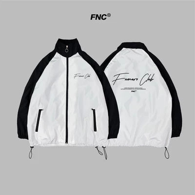 Áo khoác Fuonero jacket dù 2 lớp cao cấp - phối màu đen trắng