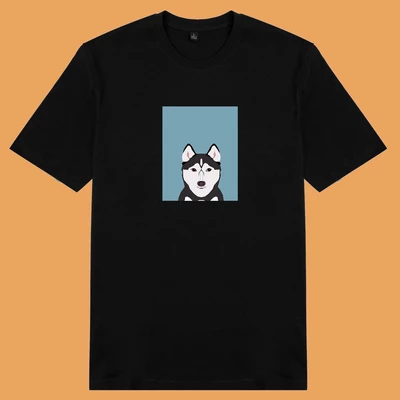 Áo thun ngắn tay unisex Chodole cho cả nam và nữ, chất liệu vải cotton in in hình Pet Lover Husky