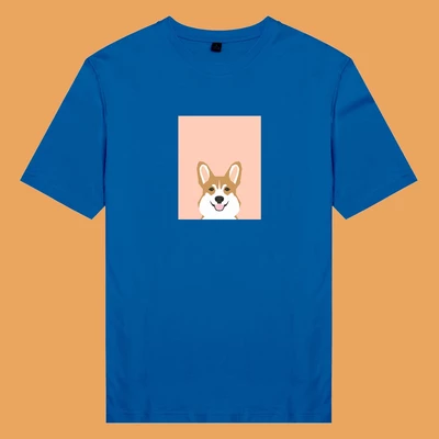 Áo thun ngắn tay unisex Chodole cho cả nam và nữ, chất liệu vải cotton in in hình Pet Lover Corgi 2