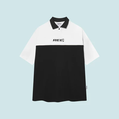 Local Brand Ree - Áo Polo Basic Trắng Phối Đen