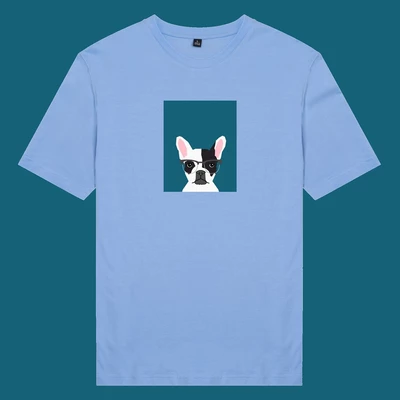 Áo thun ngắn tay unisex Chodole cho cả nam và nữ, chất liệu vải cotton in in hình Pet Lover - Hipster French Bulldog