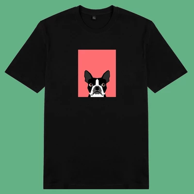 Áo thun ngắn tay unisex Chodole cho cả nam và nữ, chất liệu vải cotton in in hình Pet Lover - Boston terrier