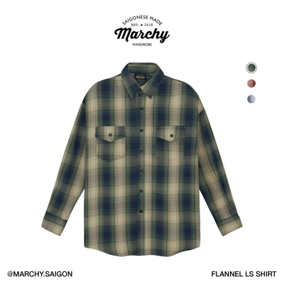 MARCHY. - Flannel LS Shirt - Áo sơmi carô tay dài