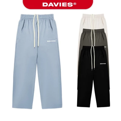 Quần dài nam nữ dáng suông DAVIES ống rộng nỉ nhiều màu D Basic Pant local brand |D25-Q1