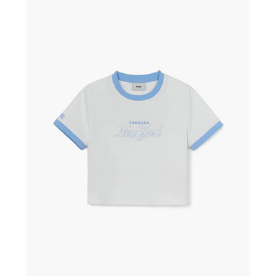 MLB - Áo croptop nữ cổ tròn tay ngắn Varsity Ringer_3FTSV0553-50WHS