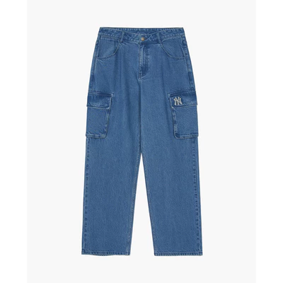 MLB - Quần jeans nam ống rộng Basic Small Logo_3LDPB0144-50INS