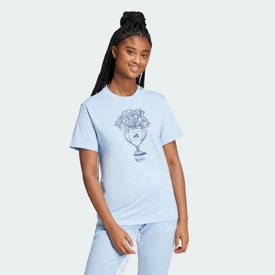 adidas Phong cách sống Áo Thun Graphic Tech Illustrate Nữ Màu xanh da trời JN9127