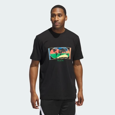 adidas Bóng rổ Áo Thun Graphic Worldwide Hoops Global Nam Đen IX0105
