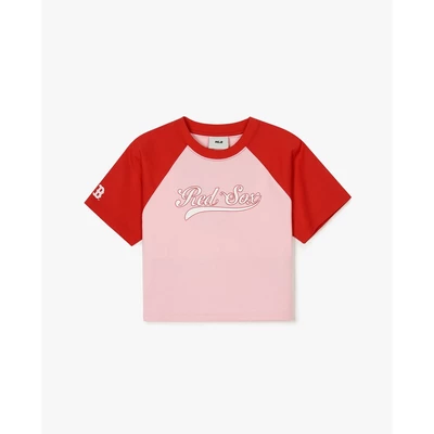 MLB - Áo croptop nữ cổ tròn tay ngắn Varsity Raglan_3FTSV1343-43PKL