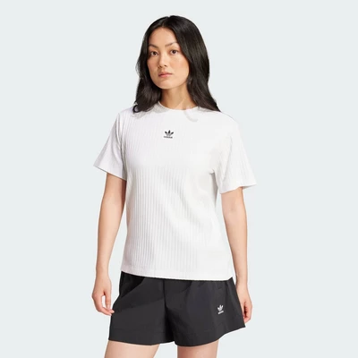 adidas Phong cách sống Áo Thun Gân To Bản Essentials Nữ trắng JD1493