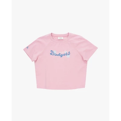 MLB - Áo croptop nữ cổ tròn tay ngắn in chữ_3FTSN0254-07PKL