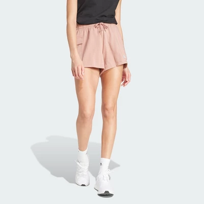 adidas Phong cách sống Quần Short Túi Hộp Vải Thun Da Cá Logo Nhỏ Essentials Nữ Hồng JC5703