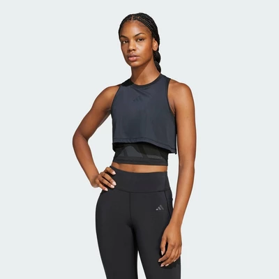 adidas Gym & Training Áo Tank Top Tập Luyện 2 Trong 1 Cool Intensity Nữ Đen JF1010