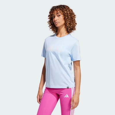 adidas Phong cách sống Áo Thun Graphic Lounge Food Nữ Màu xanh da trời JJ4102