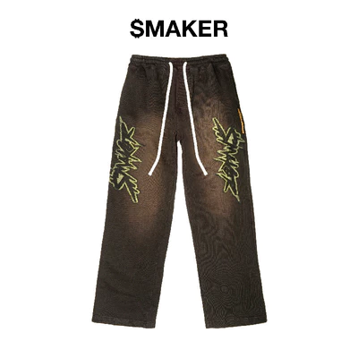 [SMAKER] Quần dài washed nâu 100% cotton nỉ - VINTAGE SMAKER WASHED SWEAT PANTS IN BROWN