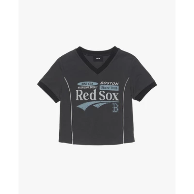 MLB - Áo croptop nữ cổ V tay ngắn Varsity_3FTSV0354-43CGS