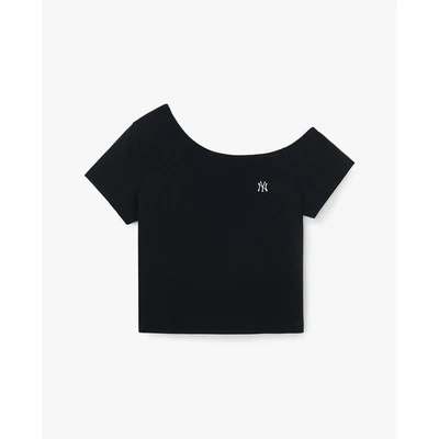 MLB - Áo trễ vai nữ Basic Small Logo_3FTSB6753-50BKS
