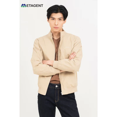 Arctic Khaki - Áo khoác khaki kéo khóa nam Metagent MS 70E4033