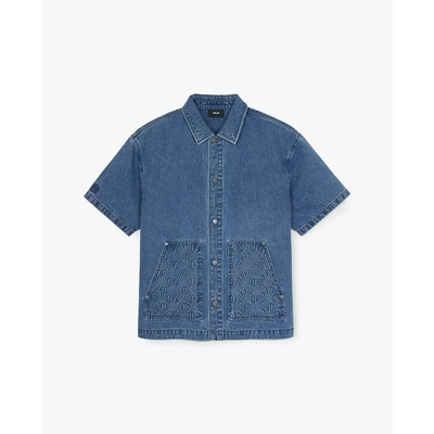 MLB - Áo sơ mi denim unisex Diamond Monogram Embargo_3ADRM0653-50INS