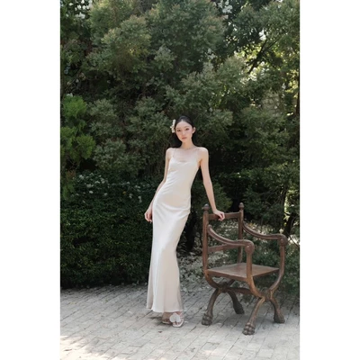 RUBIES Linsey Dress - Đầm Dài Nữ Vải Lụa Dáng Ôm Suông 2 Dây Cổ U