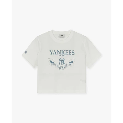 MLB - Áo croptop nữ cổ tròn tay ngắn Varsity_3FTSV0653-50IVS