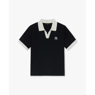 MLB - Áo polo nữ cổ bẻ tay ngắn Lapel_3FPQB0153-50BKS