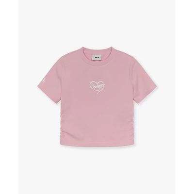 MLB - Áo croptop nữ cổ tròn tay ngắn Heart Athleisure_3FTSH0453-07PKM