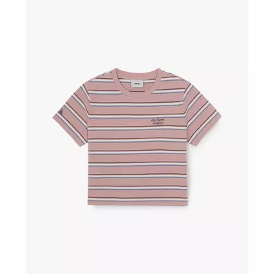 MLB - Áo croptop nữ cổ tròn tay ngắn Sportive Striped_3FTSV0363-07PKL