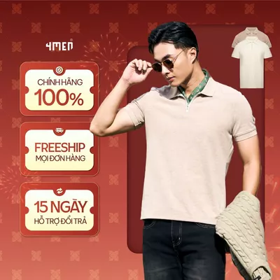 Áo Polo Nam Dệt Kim Dây Kéo Form Slimfit 4MEN PO174 mềm mại, co giãn, tôn dáng, dễ phối