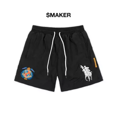[SMAKER] Quần đùi form ngắn màu đen vải nylon dù - $4L NYLON SHORT