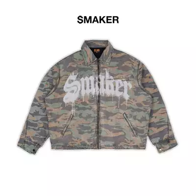 [SMAKER] Áo khoác hoạ tiết lính form boxy - WORKWEAR WASHED JACKET IN CAMO