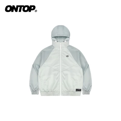 Áo khoác gió nữ có mũ tháo rời ONTOP chống nắng, trượt nước 2 lớp dày dặn màu xám Convertible Jacket | O-AK14-X