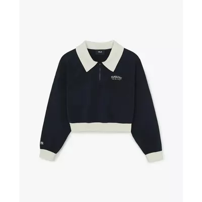 MLB - Áo sweatshirt nữ cổ bẻ tay dài Varsity Sportive_3FMTV1561-50BKS