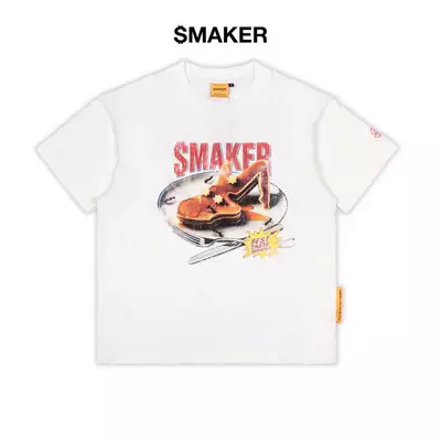 [SMAKER] Áo thun nam nữ unisex 100% cotton màu trắng - PANCAKE TEE IN WHITE