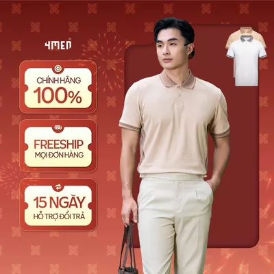 Áo Polo Nam Cá Sấu In 2 Bên Sườn Form Regular 4MEN  PO175 đơn giản, năng động, thoải mái, thoáng khí