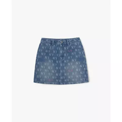 MLB - Chân váy denim mini Retro Monogram_3FDSM0563-50BLL