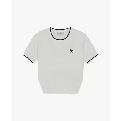 MLB - Áo dệt kim nữ cổ tròn tay ngắn Varsity_3FKPV0763-50IVS