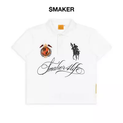 [SMAKER] Áo thun polo 100% cotton màu trắng - $4L POLO IN WHITE
