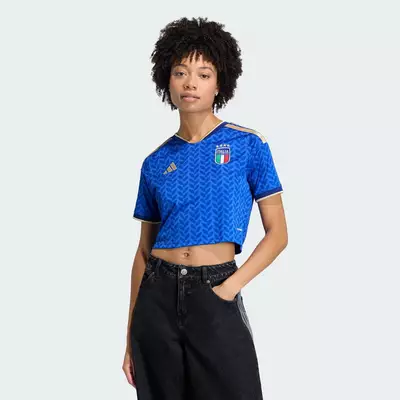 adidas Bóng đá Áo Đấu Sân Nhà Dáng Lửng Đội Tuyển Ý 26 Nữ Màu xanh da trời KE8081
